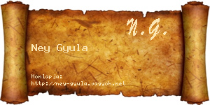 Ney Gyula névjegykártya